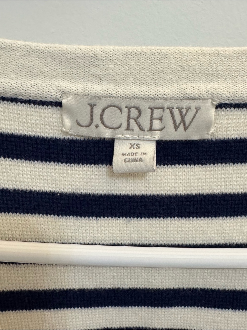 J. Crew Navy and Cream Striped Knit Top - Picture 3 of 5